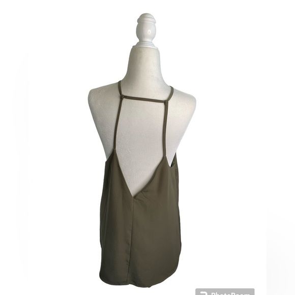 TOBI Women's Green Swing Dress Open Back Boho Olive A-line sz S - Picture 5 of 9